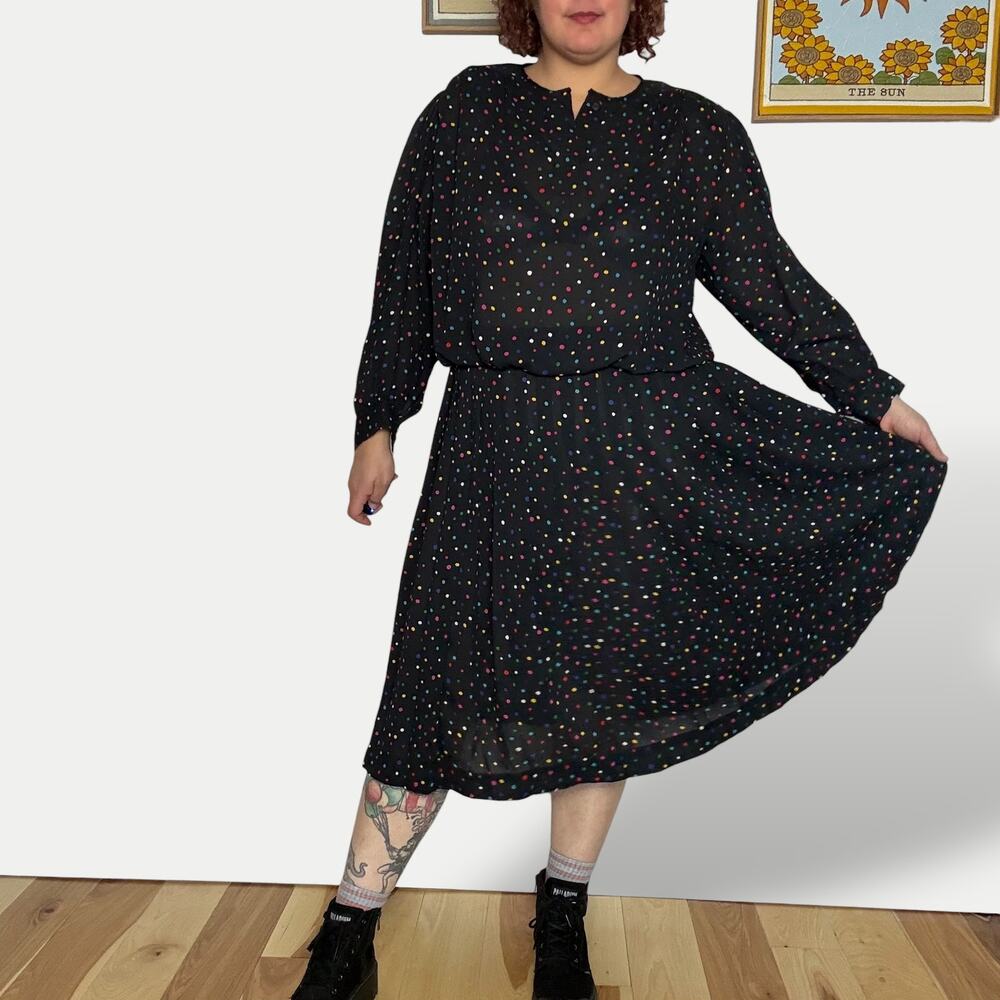 Vintage 80s rainbow polka dot two piece set Collections by Josephine size 16
